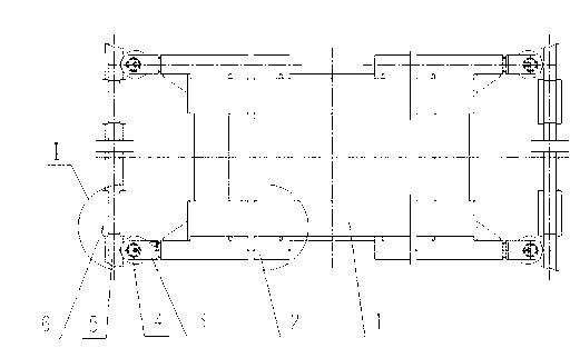 Horizontal wheel rail gnawing preventing device for two-force rod system