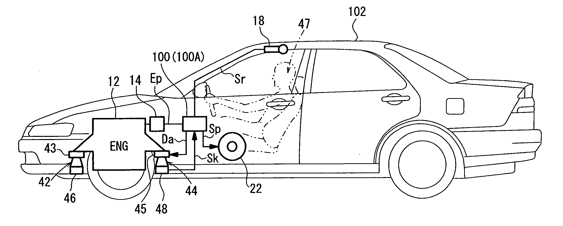 Vehicular active noise/vibration/sound control system, and vehicle incorporating such system