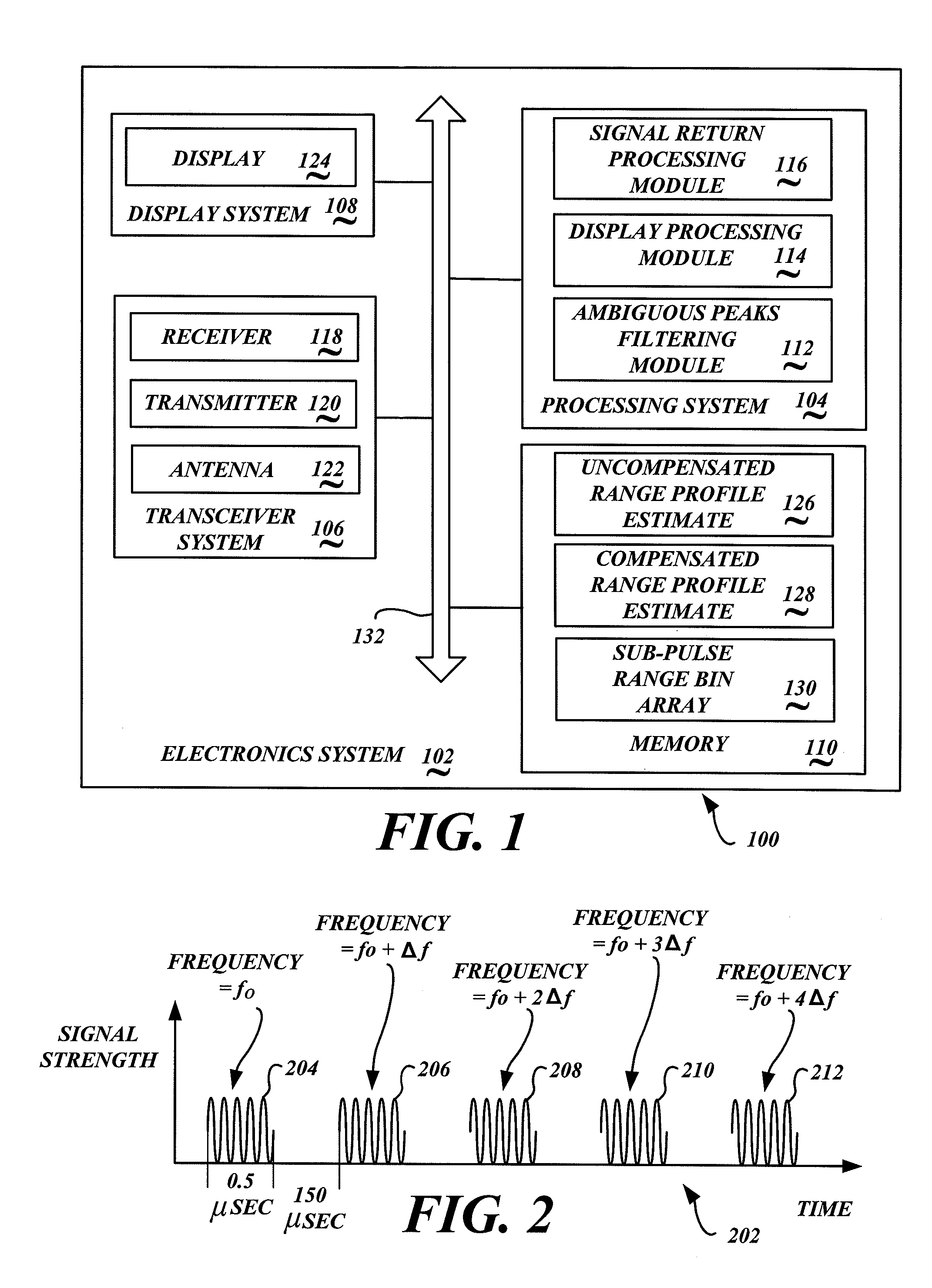 Systems and methods for suppressing ambiguous peaks from stepped frequency techniques