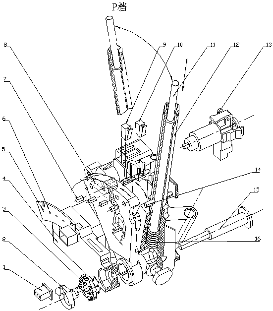 A car electronic gear selection mechanism