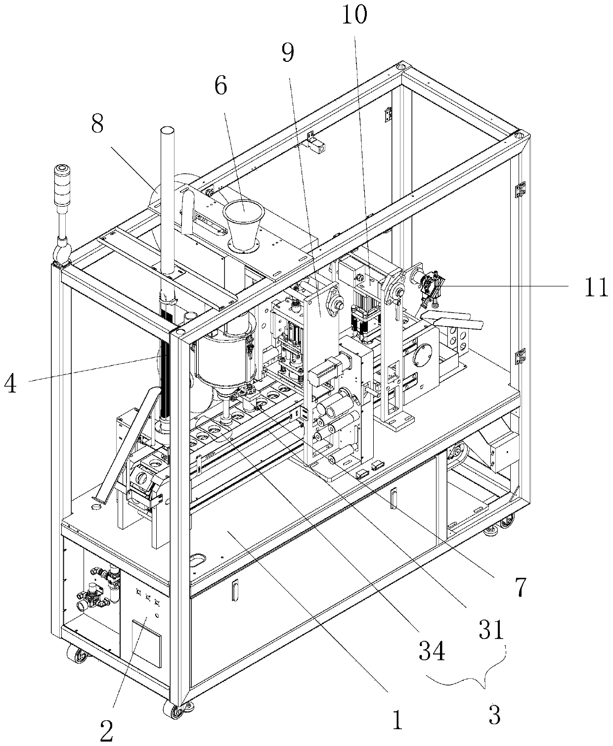 Linear filling and sealing machine