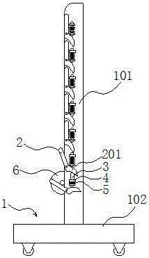 Coiled textile fabric storing rack