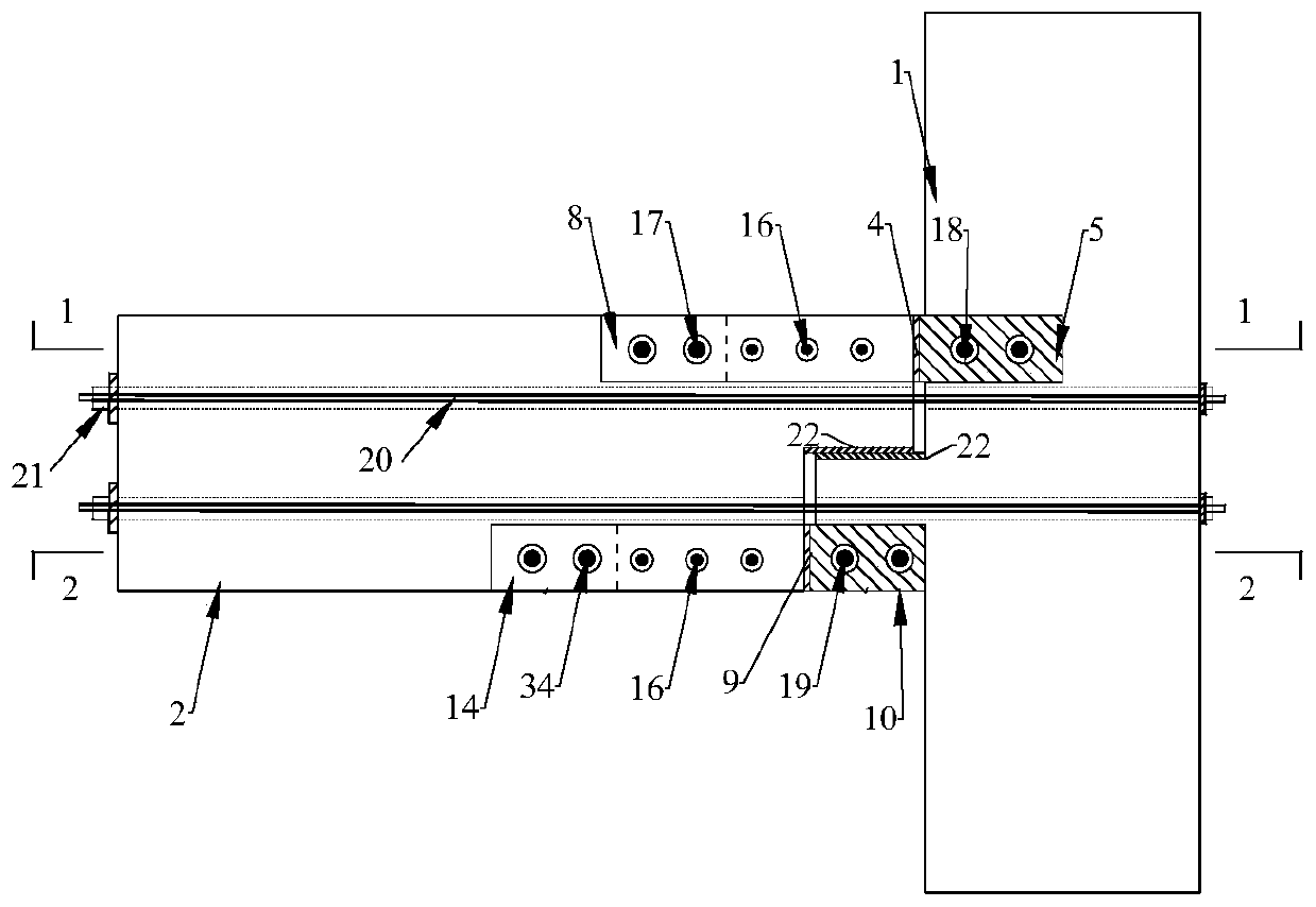 Self-resetting precast concrete beam-column joint device with hidden corbel-variable frictional energy dissipation