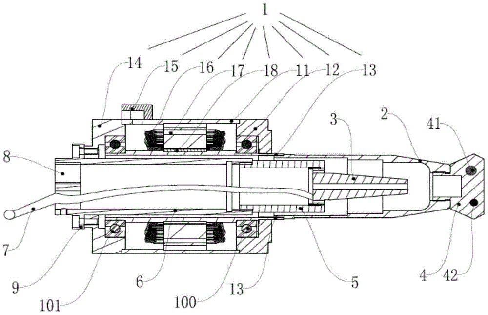 Electromagnetic plasma rotary processing device