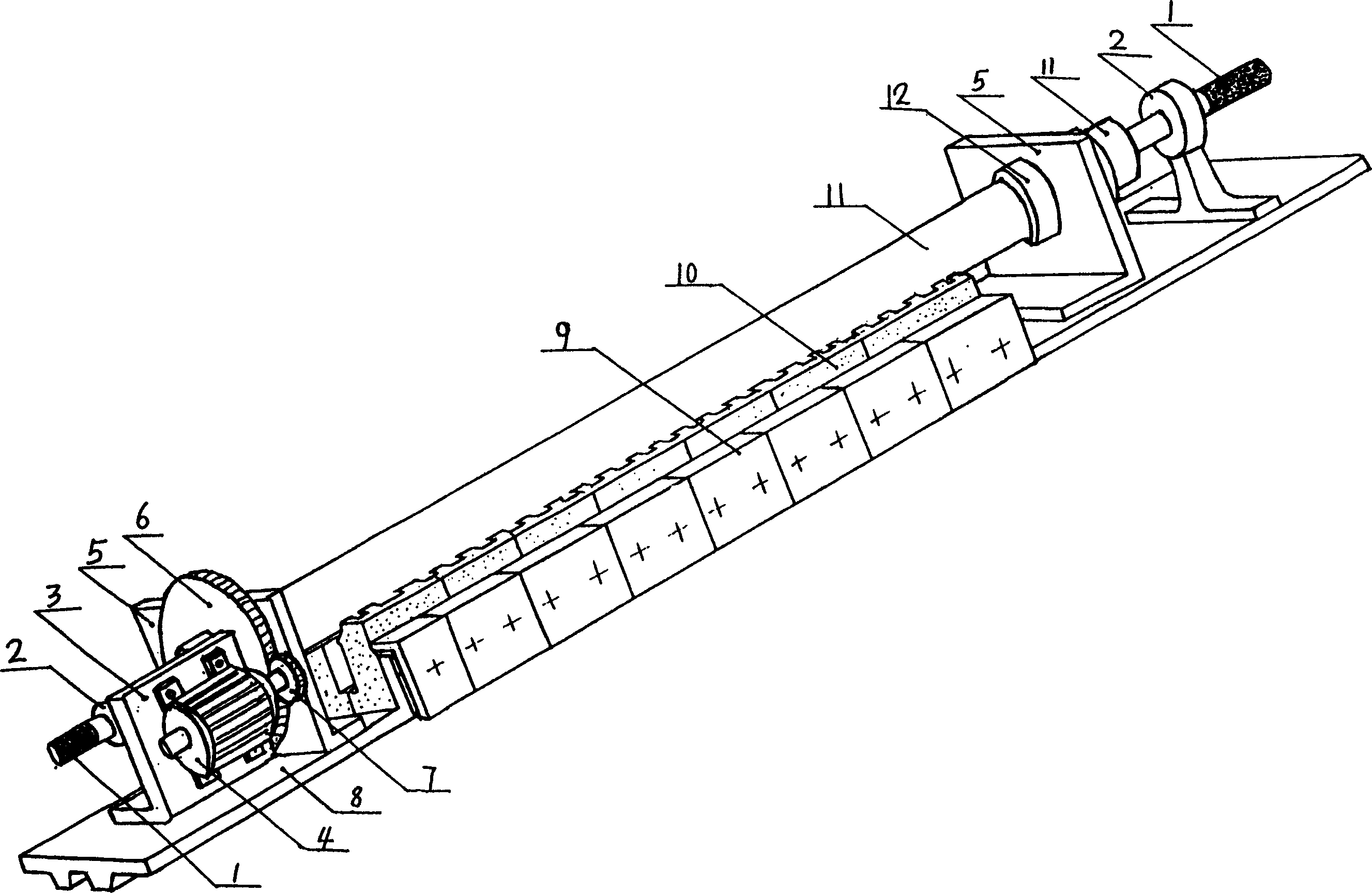 Electric heating dual-pipe type contact type singeing frame