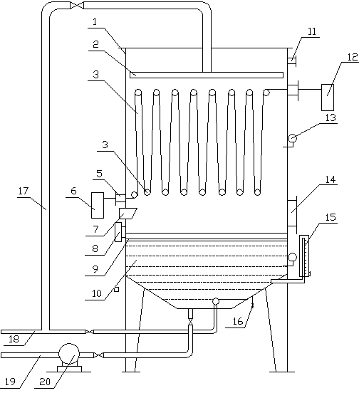 Liquid spraying fermentation tower provided with non-woven fabric filling system