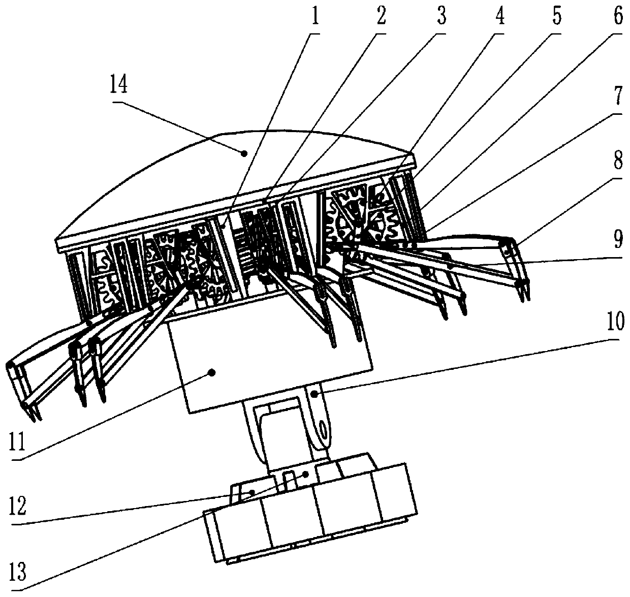 A gold jellyfish imitation mechanism based on worm gear transmission