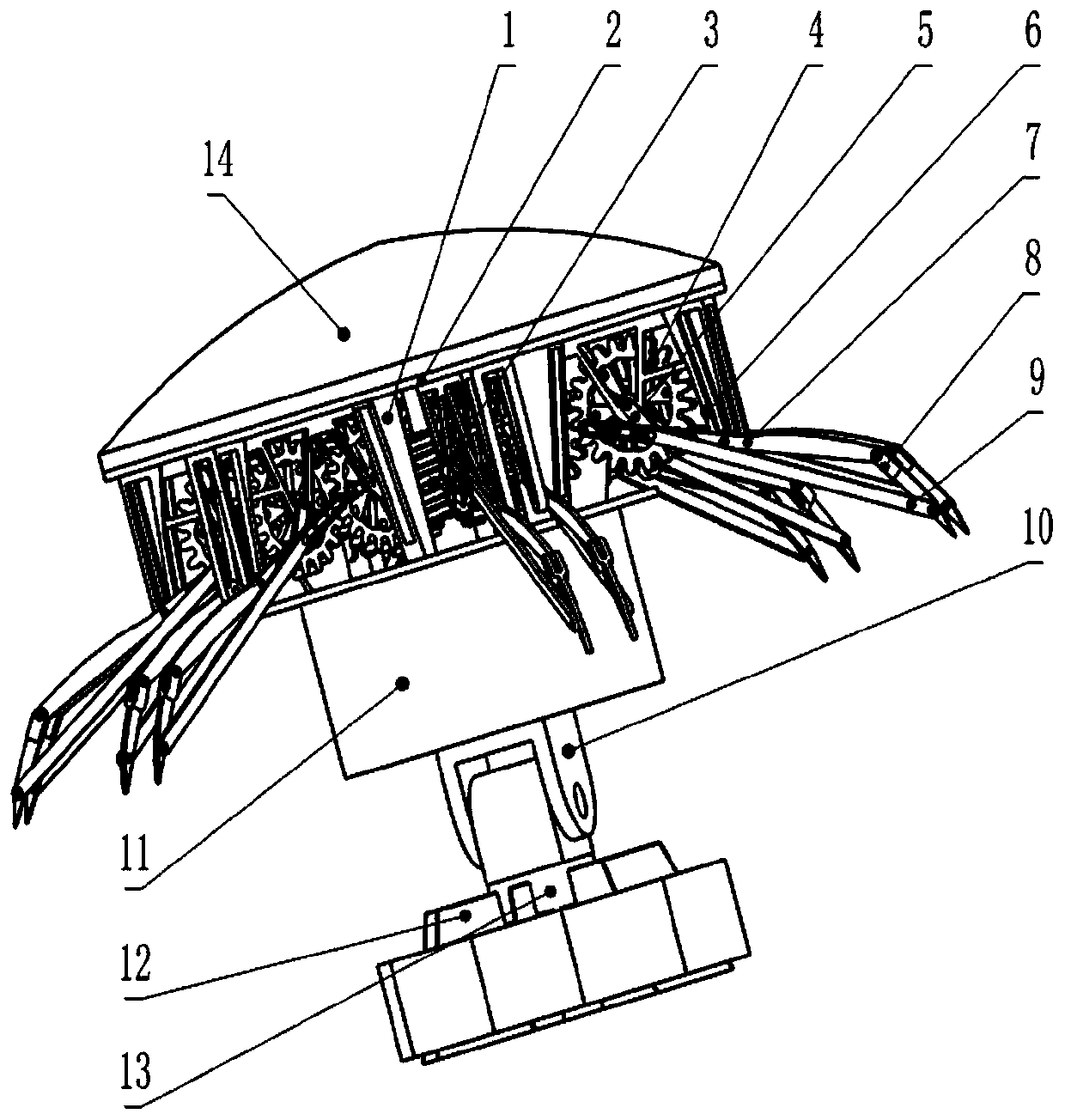 A gold jellyfish imitation mechanism based on worm gear transmission