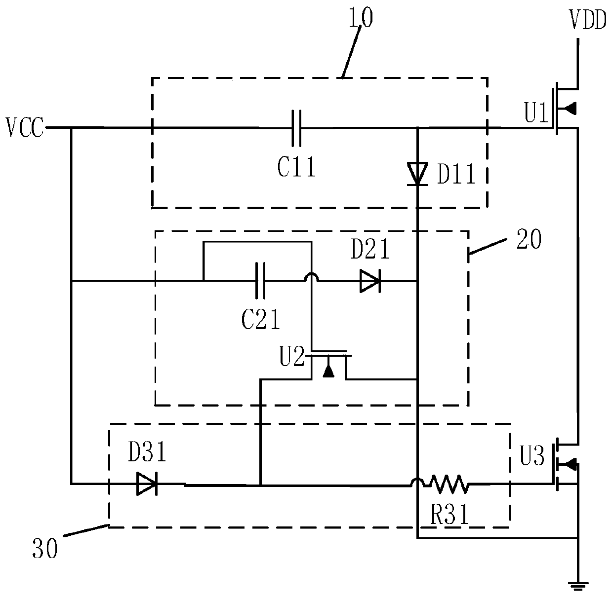 Depletion-type transistor driving circuit and chip