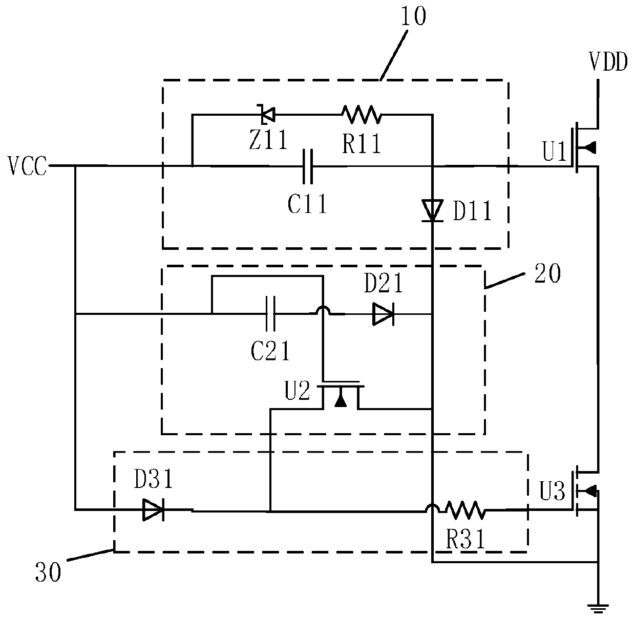 Depletion-type transistor driving circuit and chip