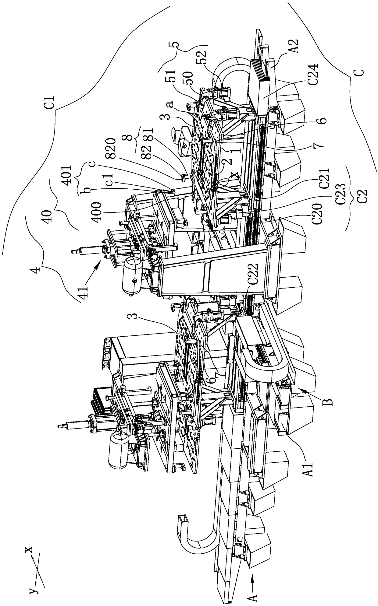 Full-automatic dual-spot welding machine for welding of automobile pallets