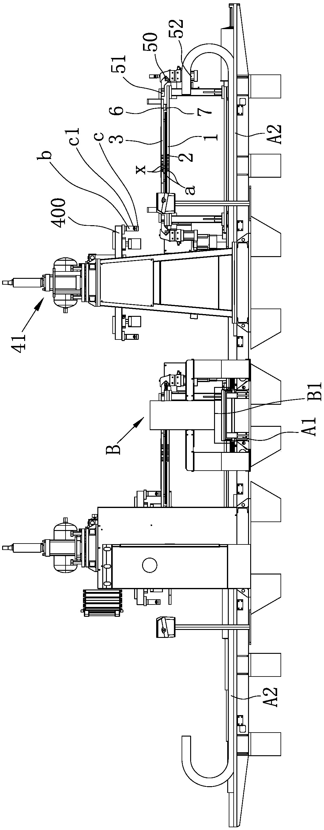 Full-automatic dual-spot welding machine for welding of automobile pallets