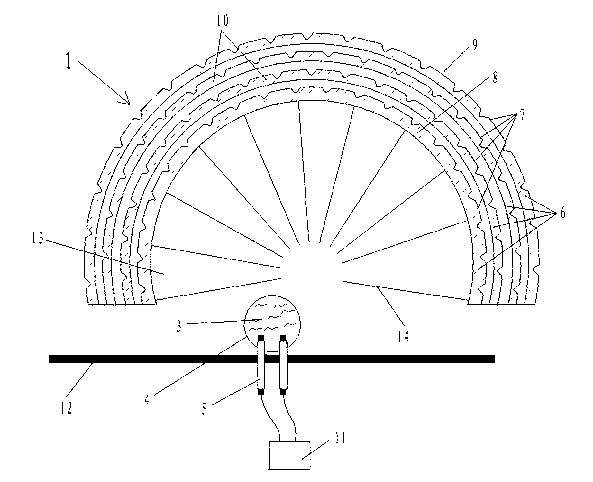 High-energy liquid explosion separated-scattering device and high-energy liquid explosion separated-scattering method