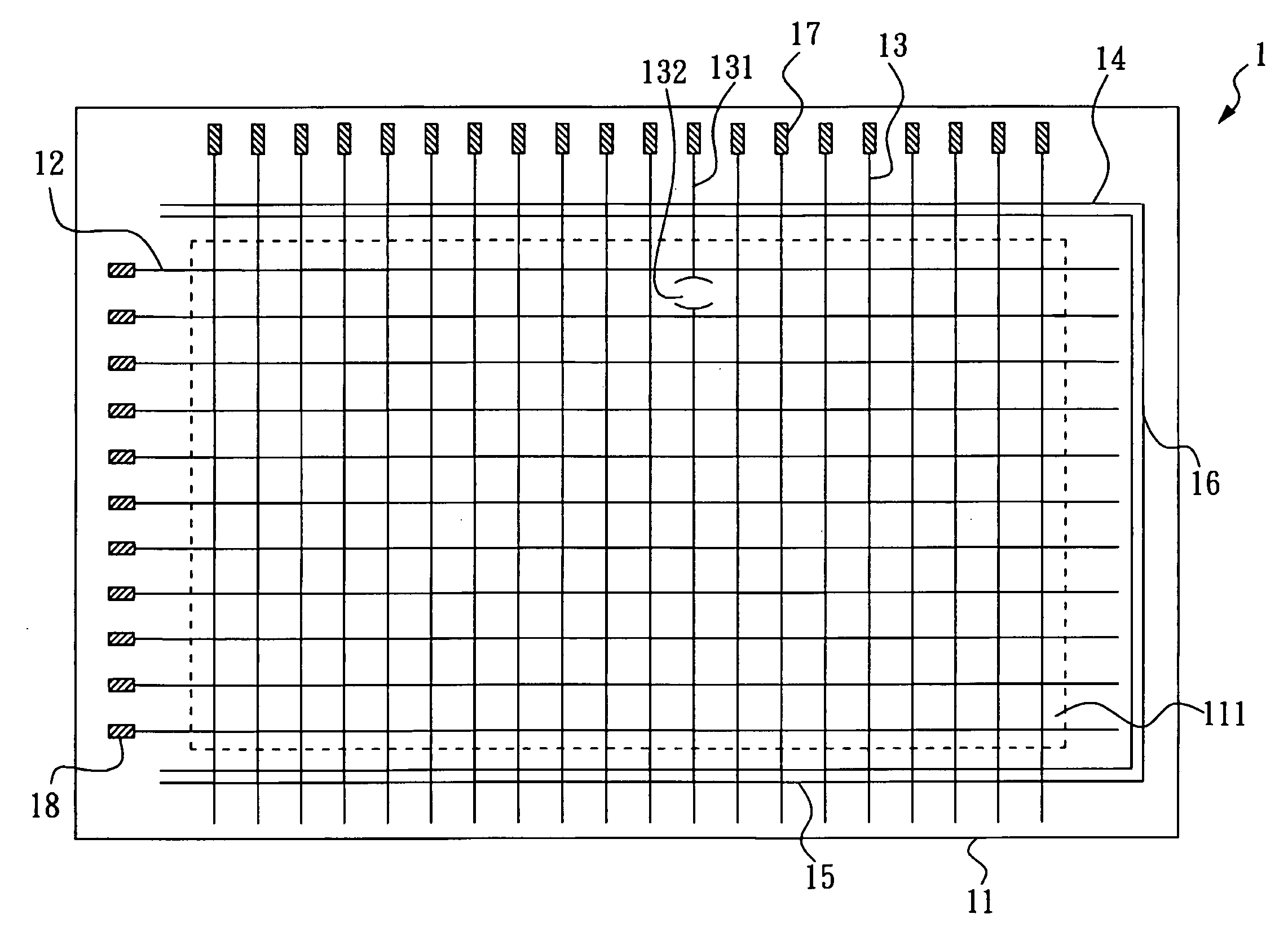 Active array substrate for flat panel display