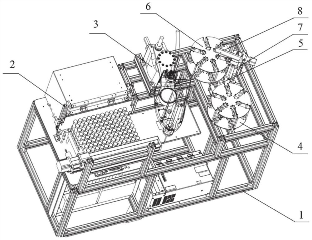 High-throughput virus detection device and application thereof in detection of novel coronavirus