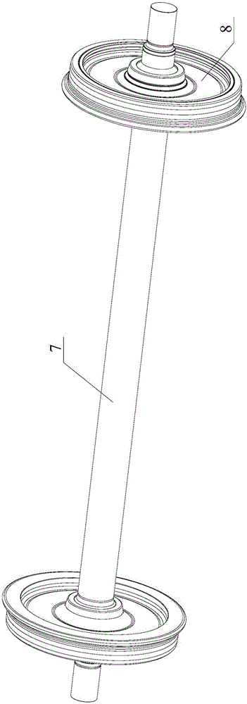 Auxiliary process shaft used for spraying paint on wheels of railway vehicles