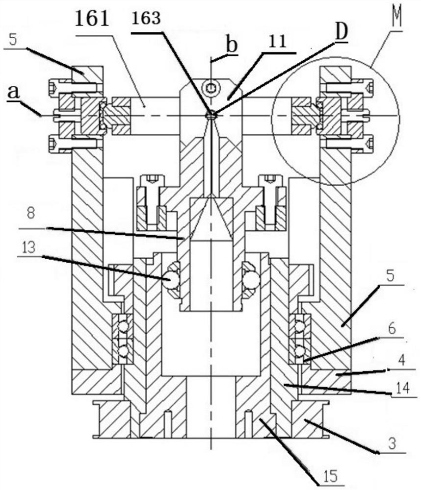 Cross hinge type electric spark micro inverted cone hole machining mechanism