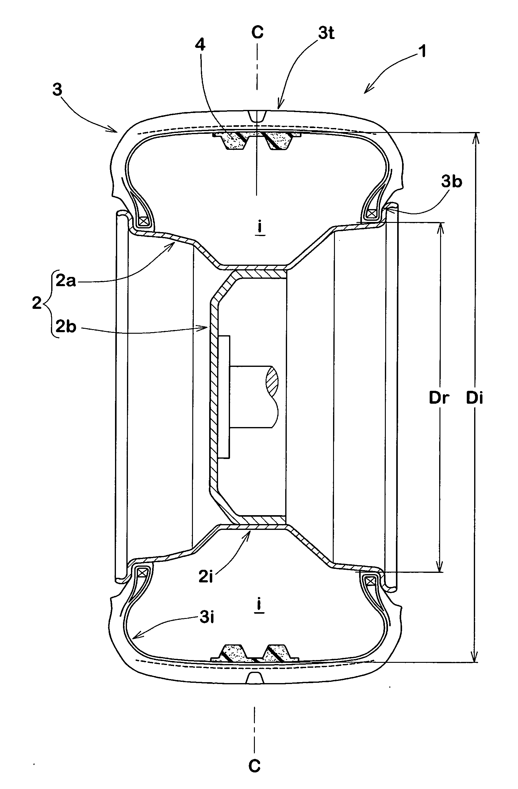 Assembly of pneumatic tire and rim