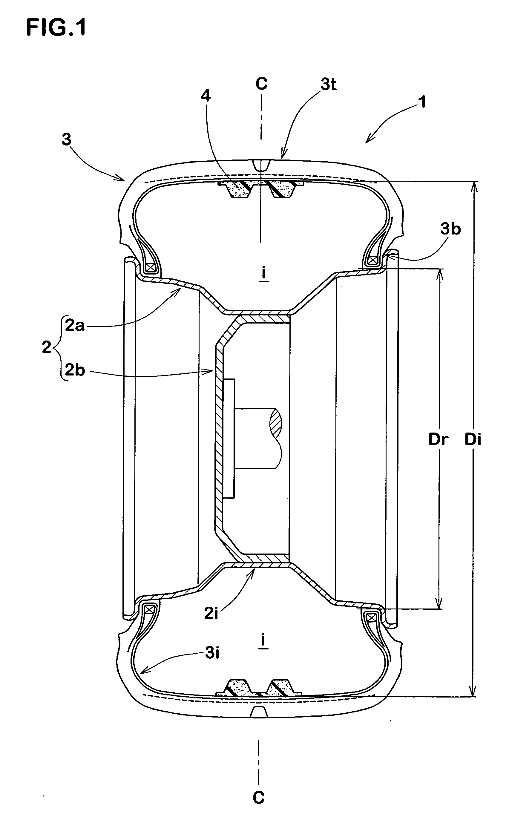 Assembly of pneumatic tire and rim