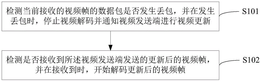 Packet loss processing method, device and system of video transmission process