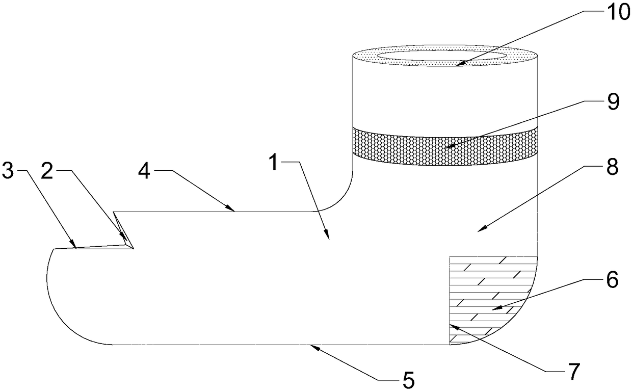 Hollow-out sock with thickening layer