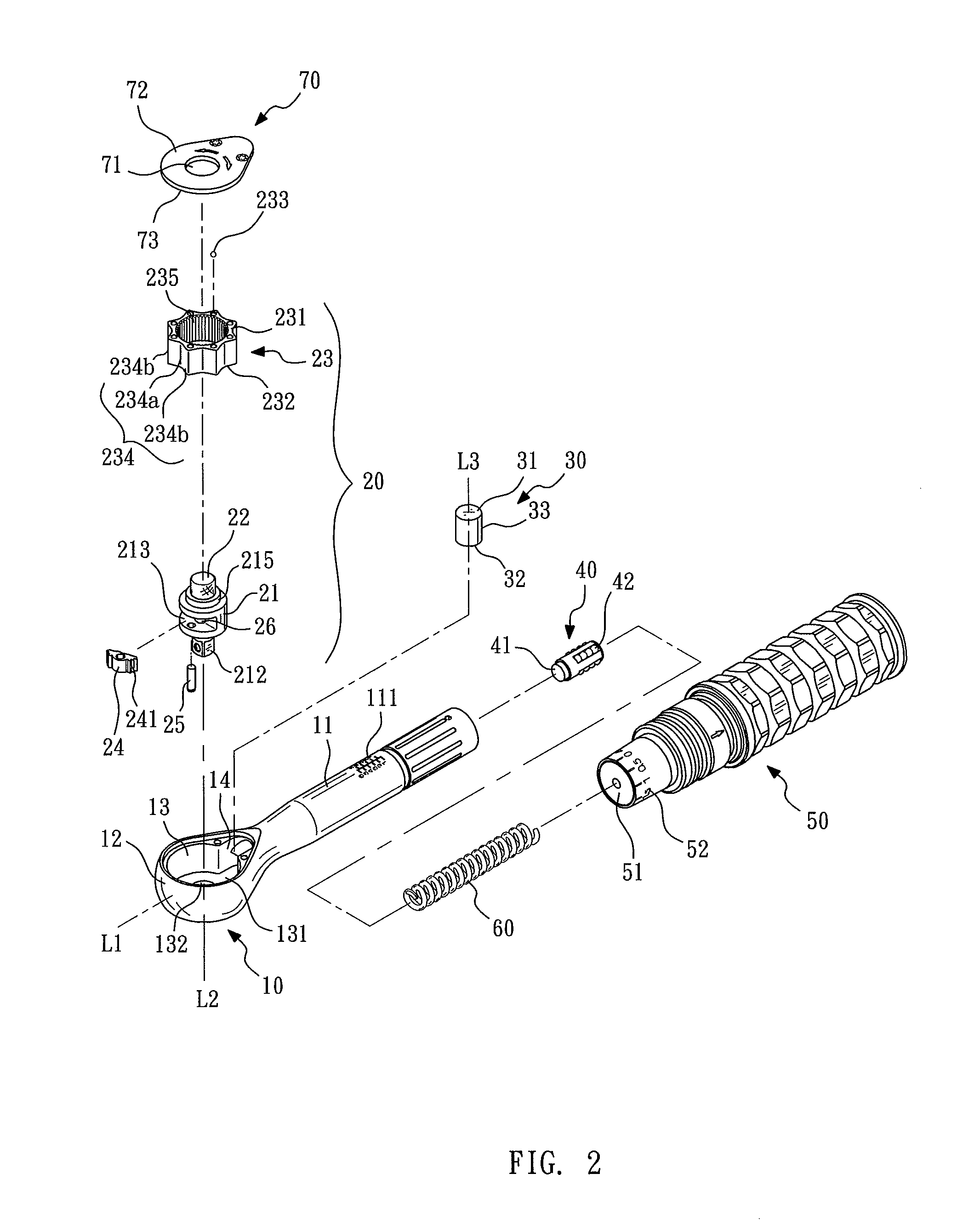 Torque wrench with constant torque