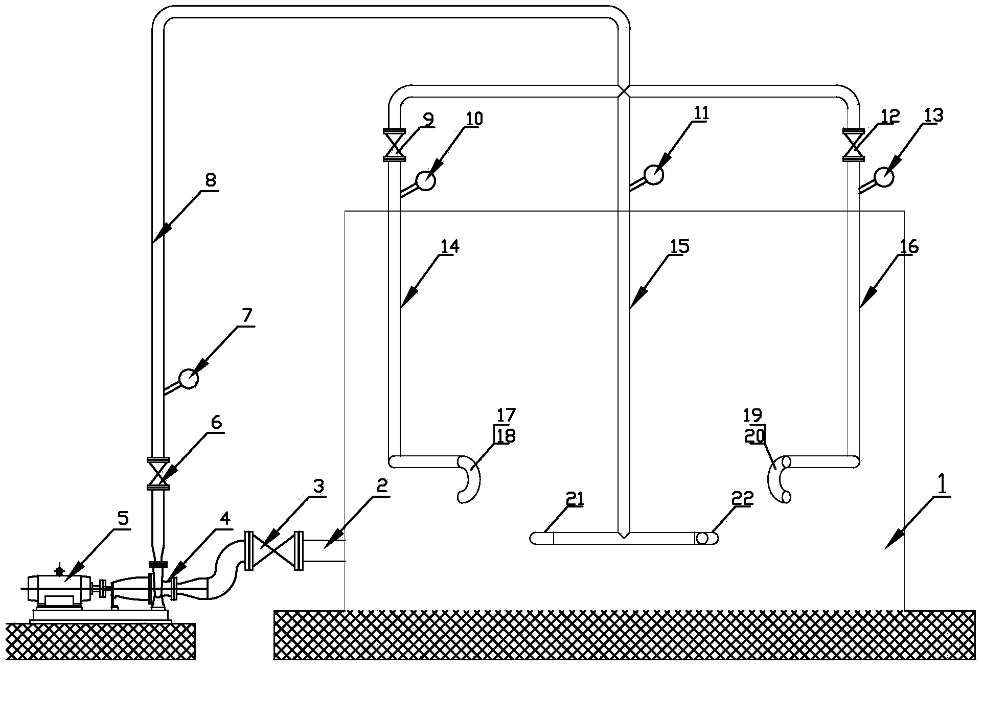 Cyclic stirring system for solid-liquid mixed mediums in storage tank