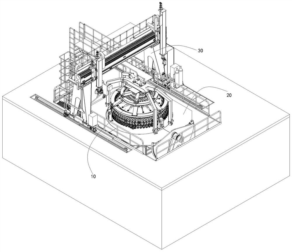 TIG girth welding device and TIG girth welding process for bottom of storage tank