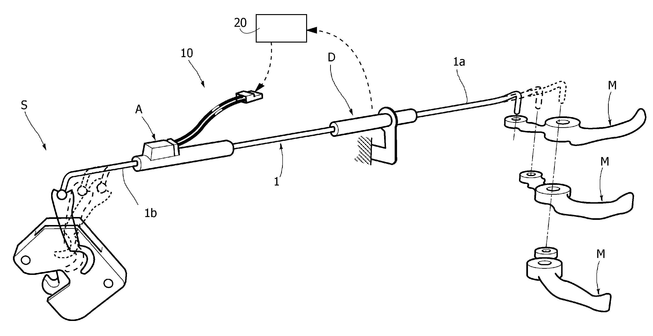 Manual actuating system assisted by a shape-memory actuator