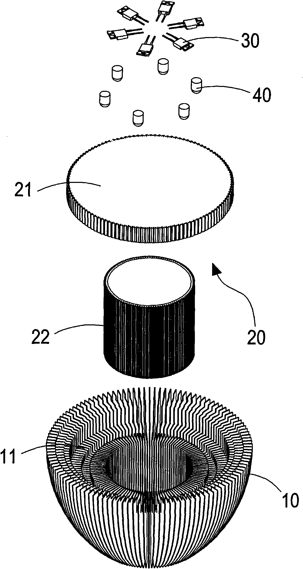 Radiating structure of electronic assemblies