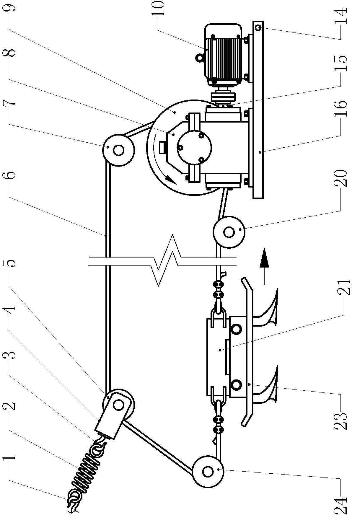 Agricultural machinery traction device for vegetable greenhouse