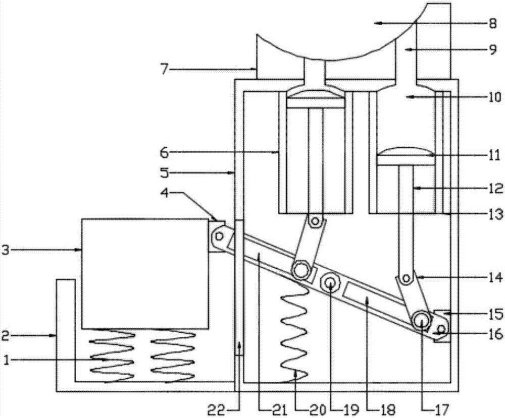 Quantitative feeding device for breeding pigs by utilizing lever principle