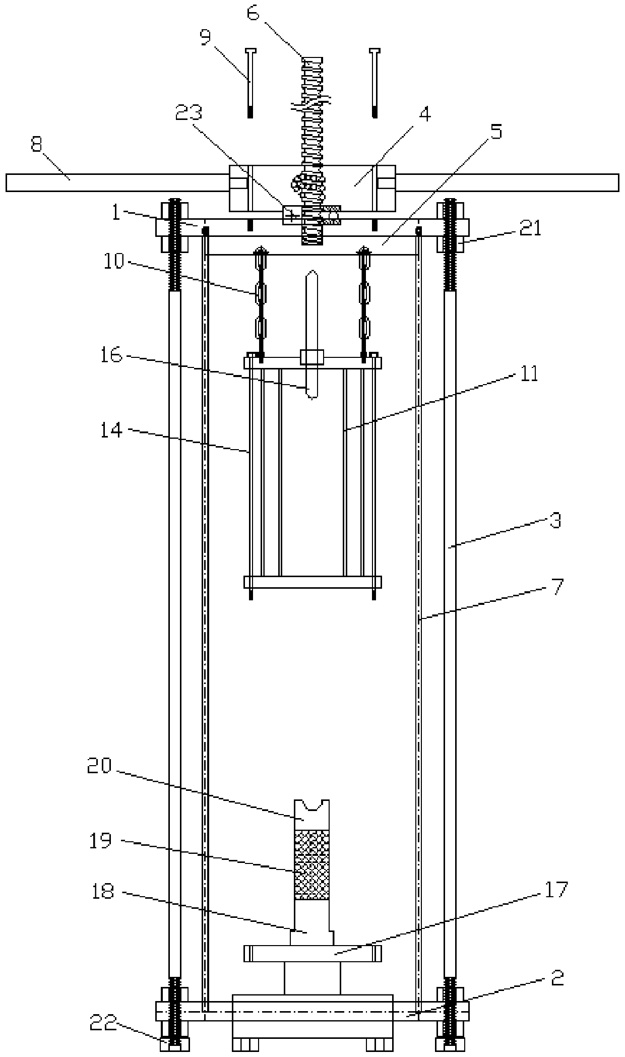 Pressure chamber lifting device of non-load frame triaxial apparatus