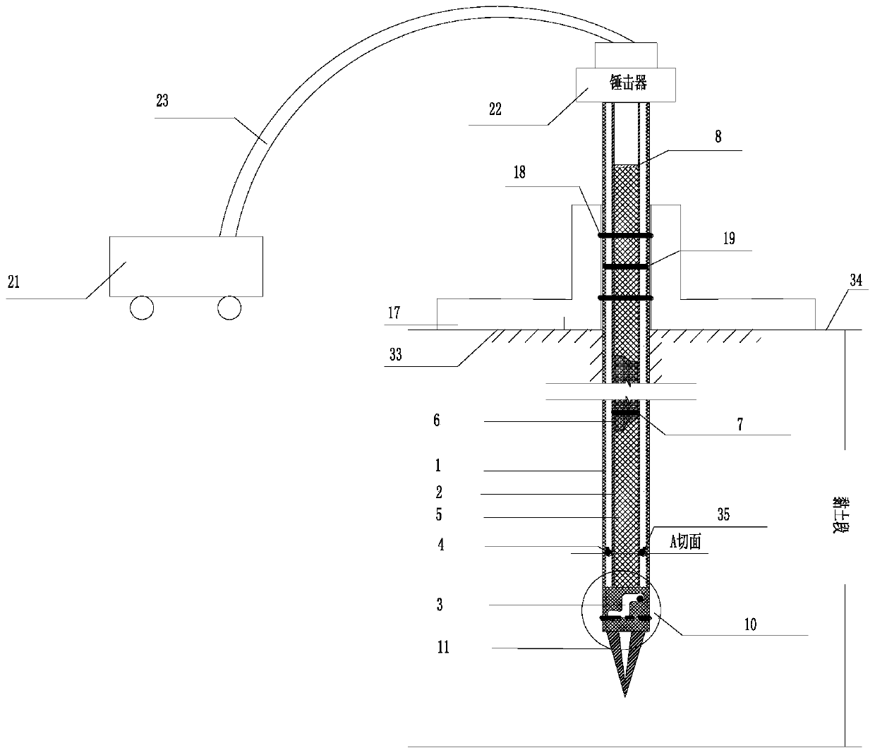 A new type of implanted relief well depressurization drainage system and method