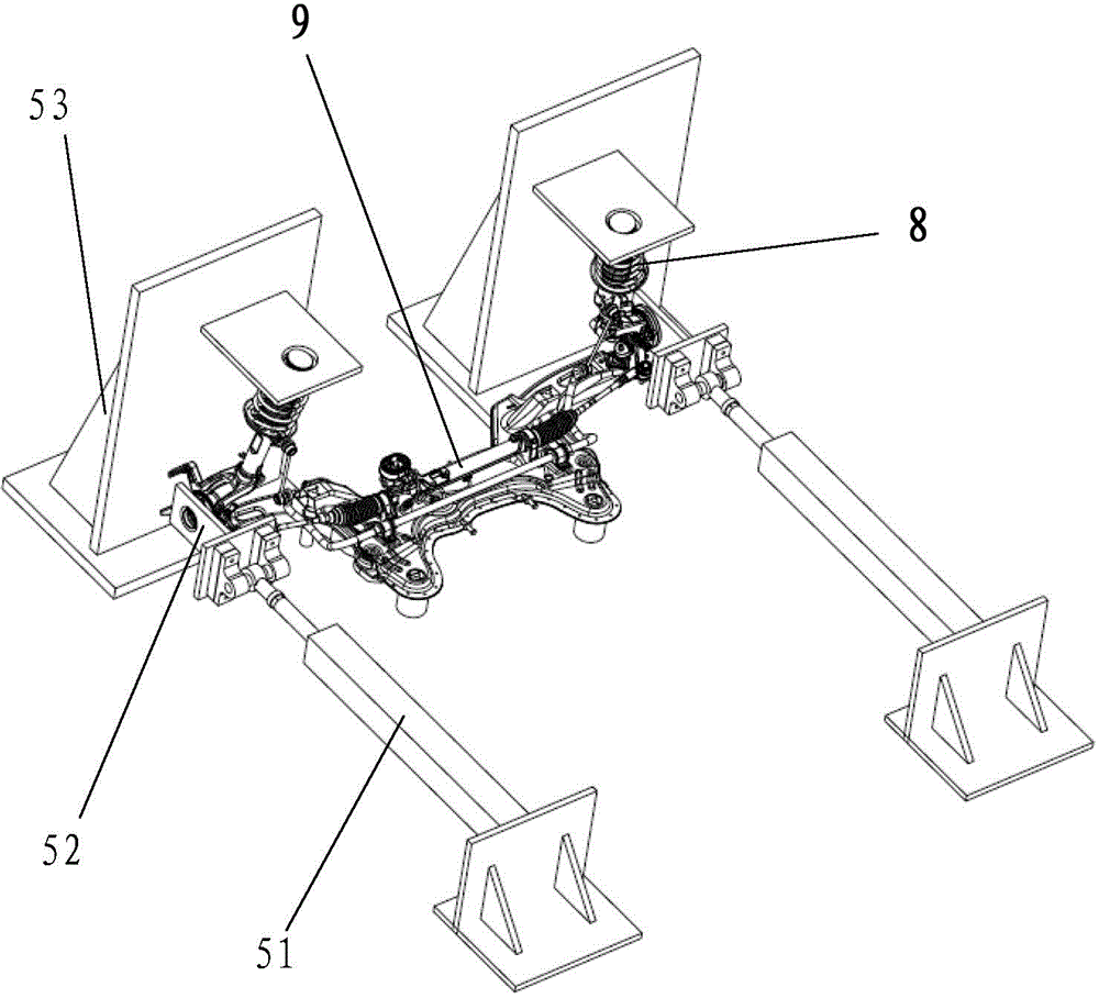 Multi-axial loading axle assembly endurance test bed