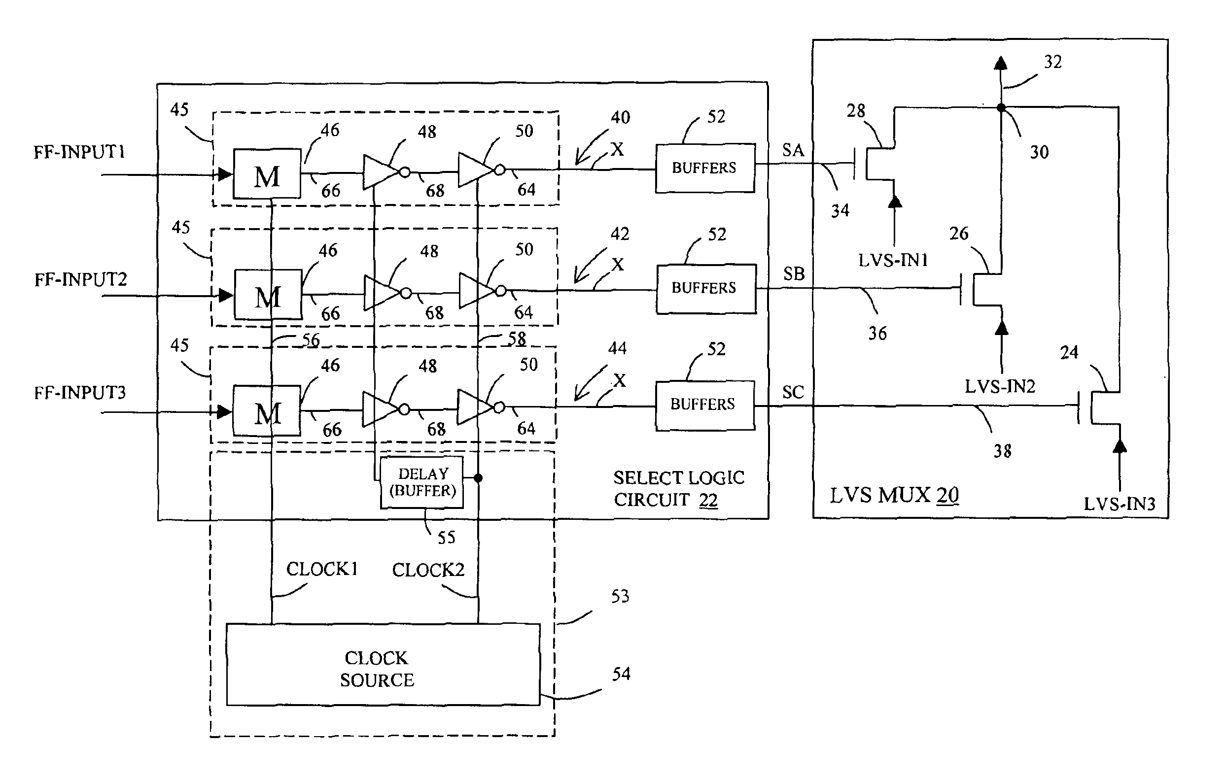 Select logic for low voltage swing circuits