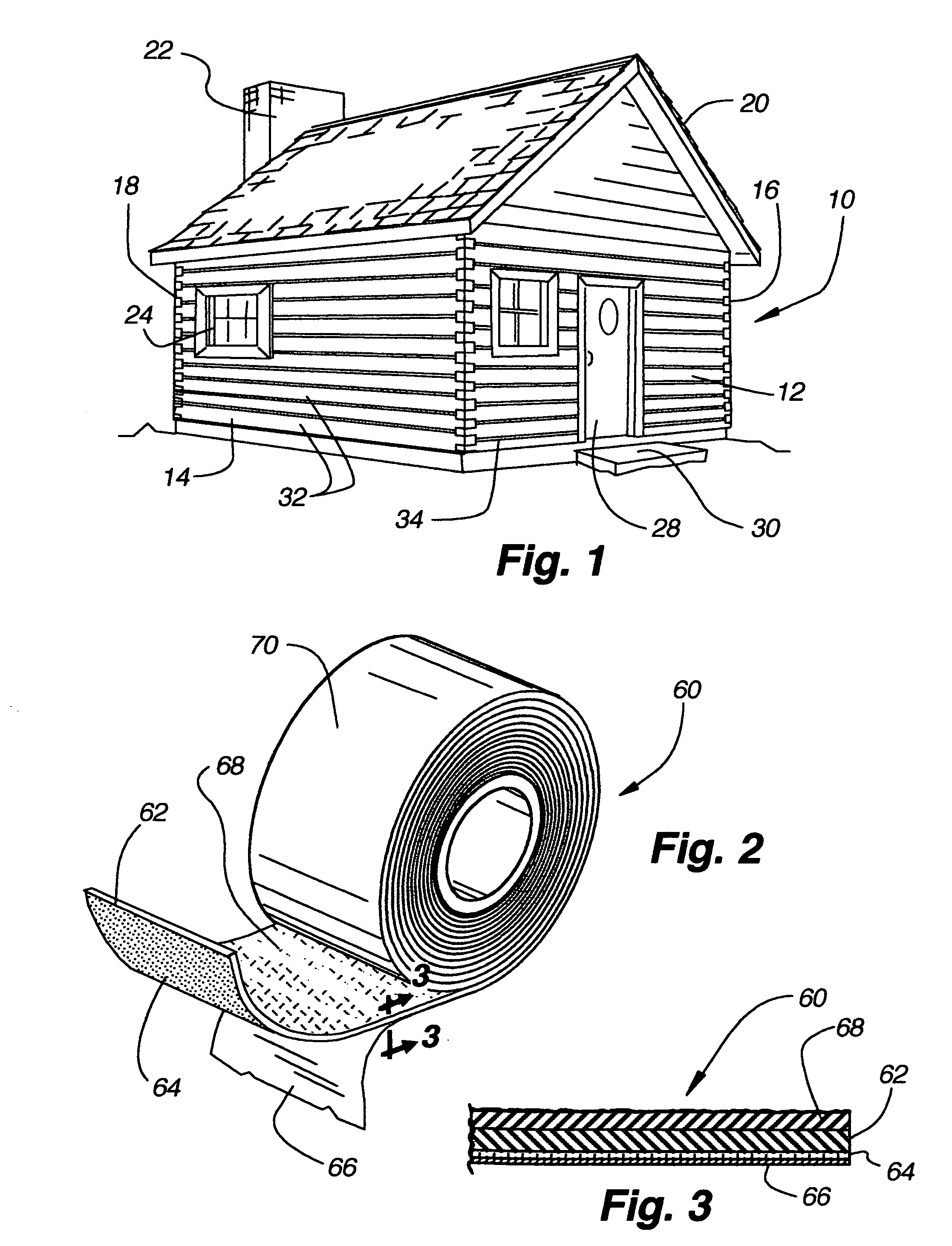 Chinking tape for log structures