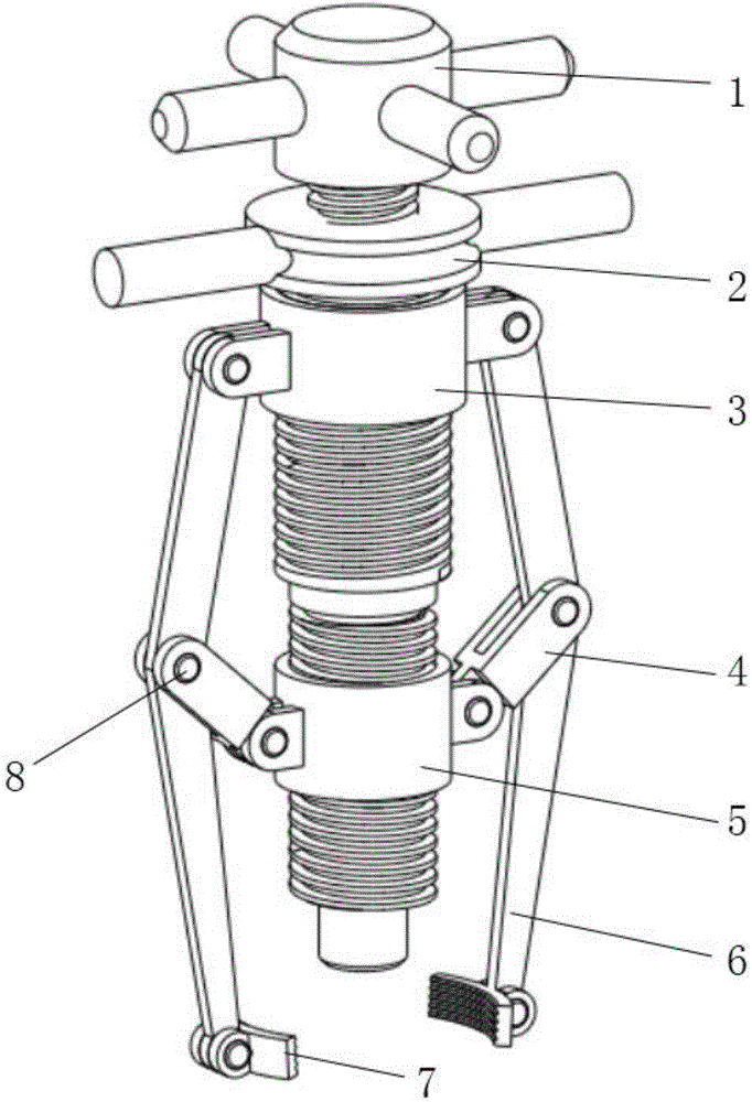 Differential type bearing dismounting device