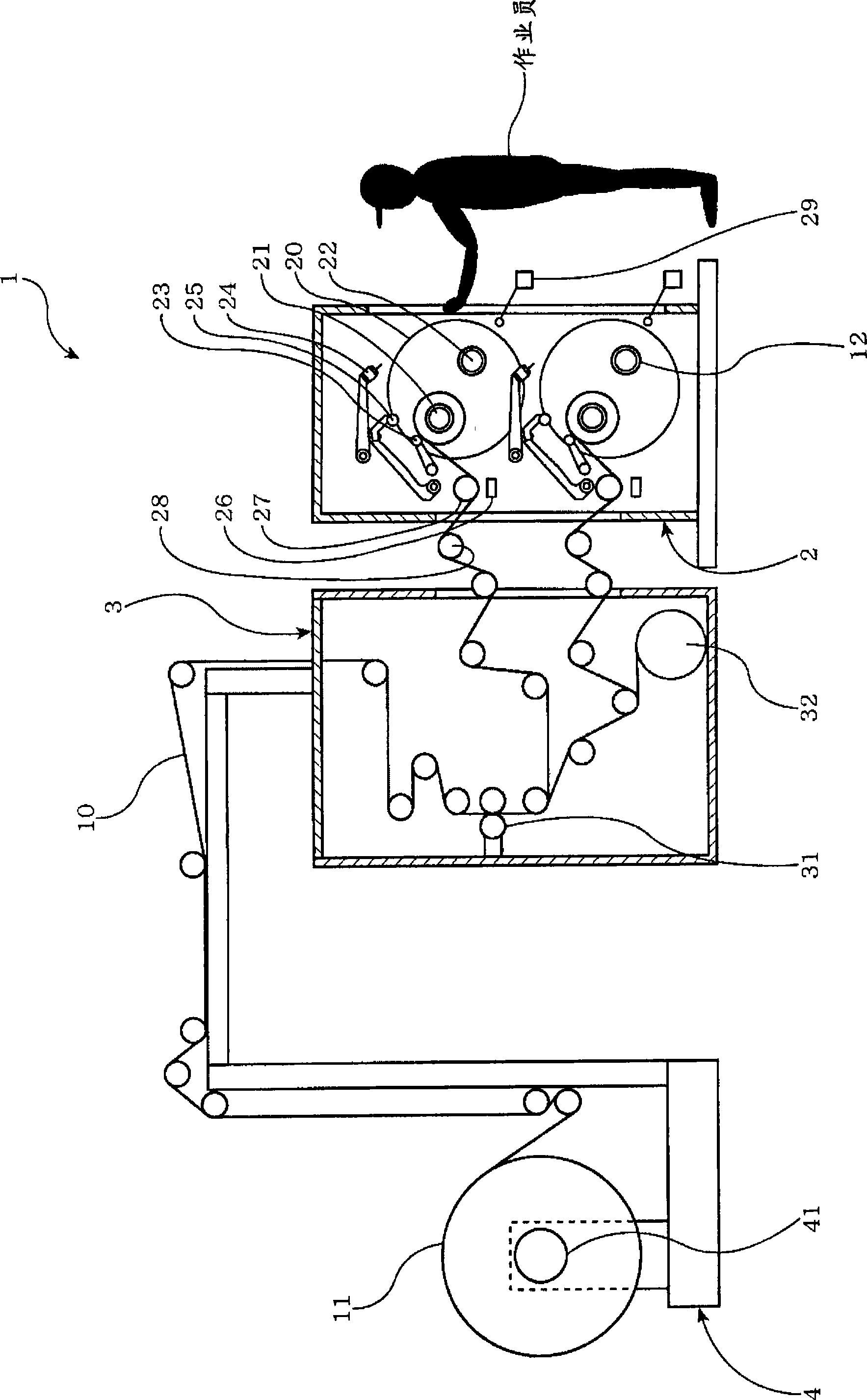 Automatic film winding device, slitting and winding system, and method of producing rolled film