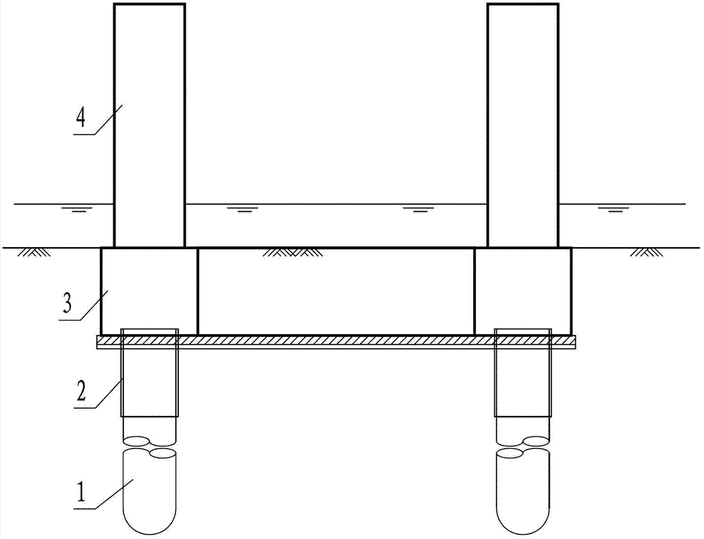 Cast-in-place pile used in high concentration saline solution corrosion environment and construction method thereof