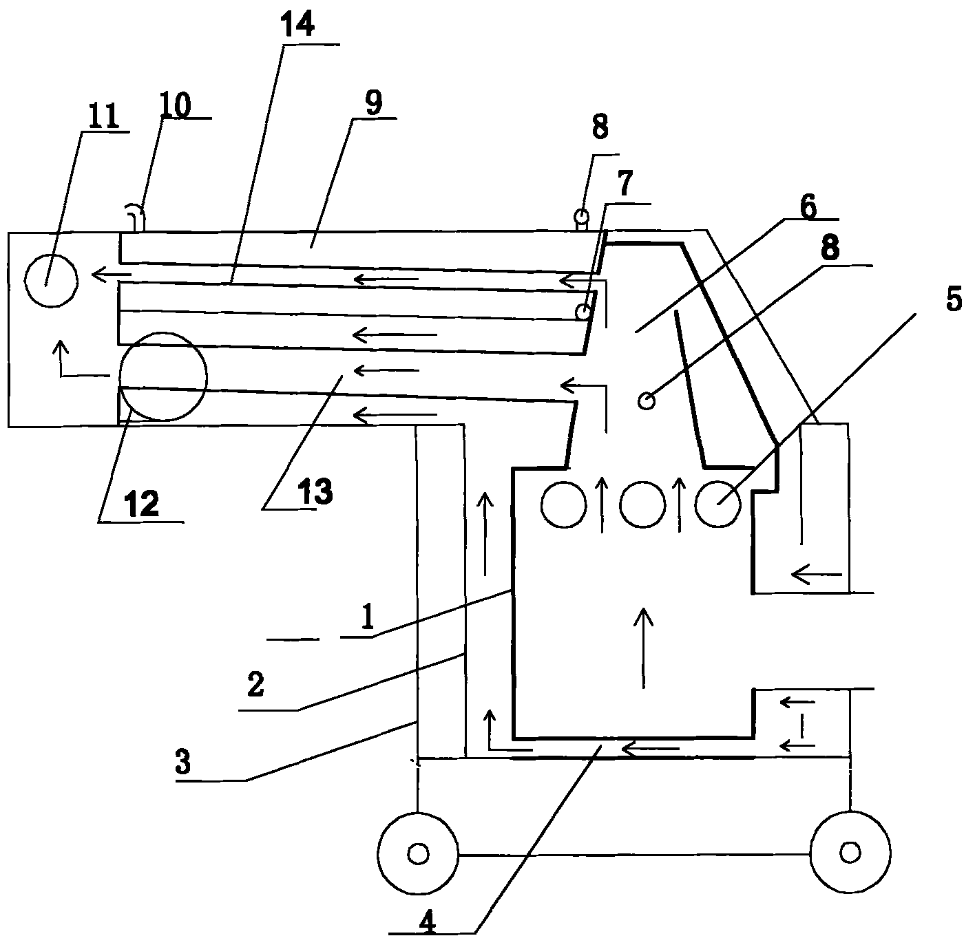 Humidifying air heating furnace