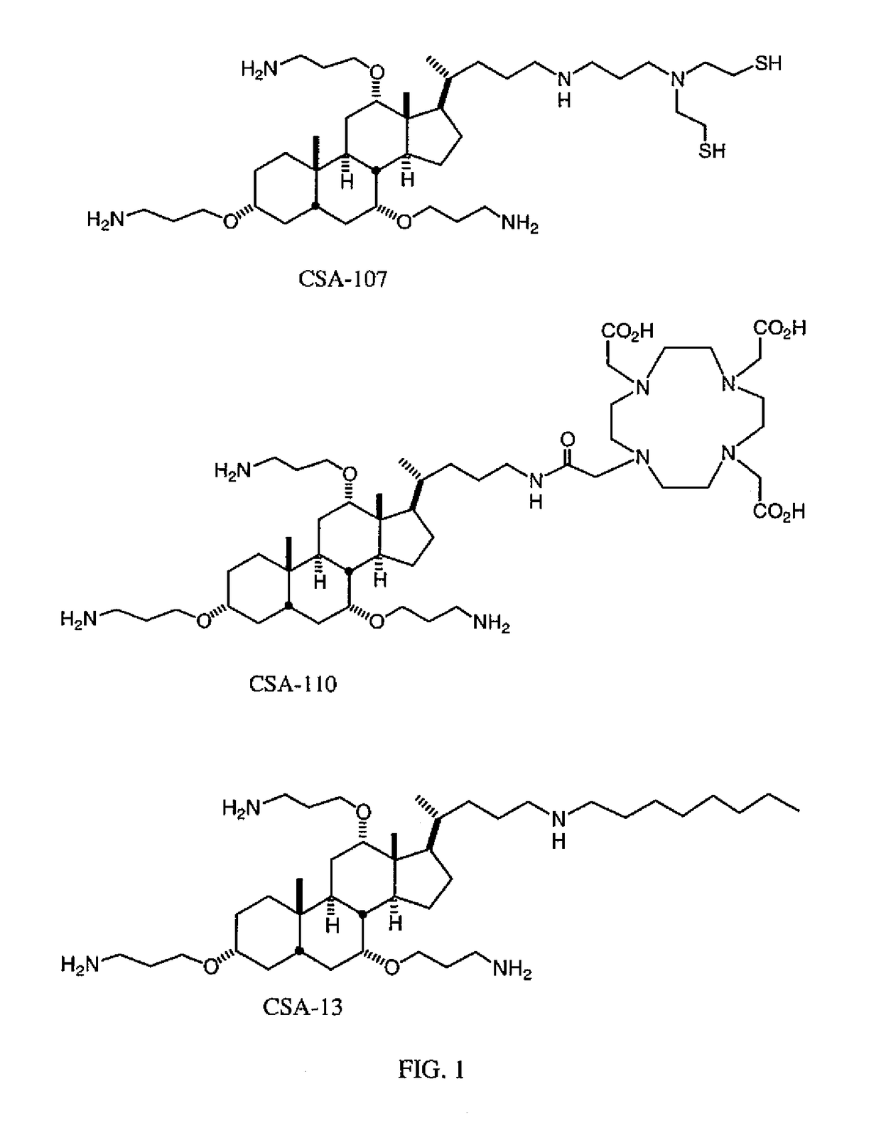 Cationic steroid antimicrobial diagnostic, detection, screening and imaging methods