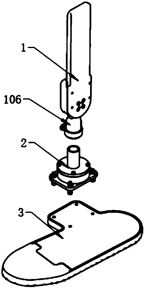 Three-degree-of-passive-freedom exoskeleton ankle joint mechanism