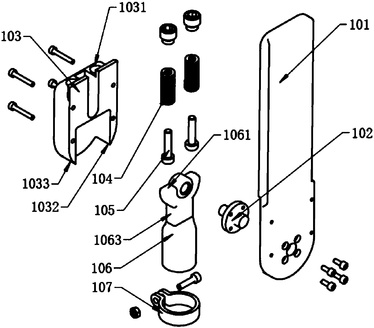 Three-degree-of-passive-freedom exoskeleton ankle joint mechanism