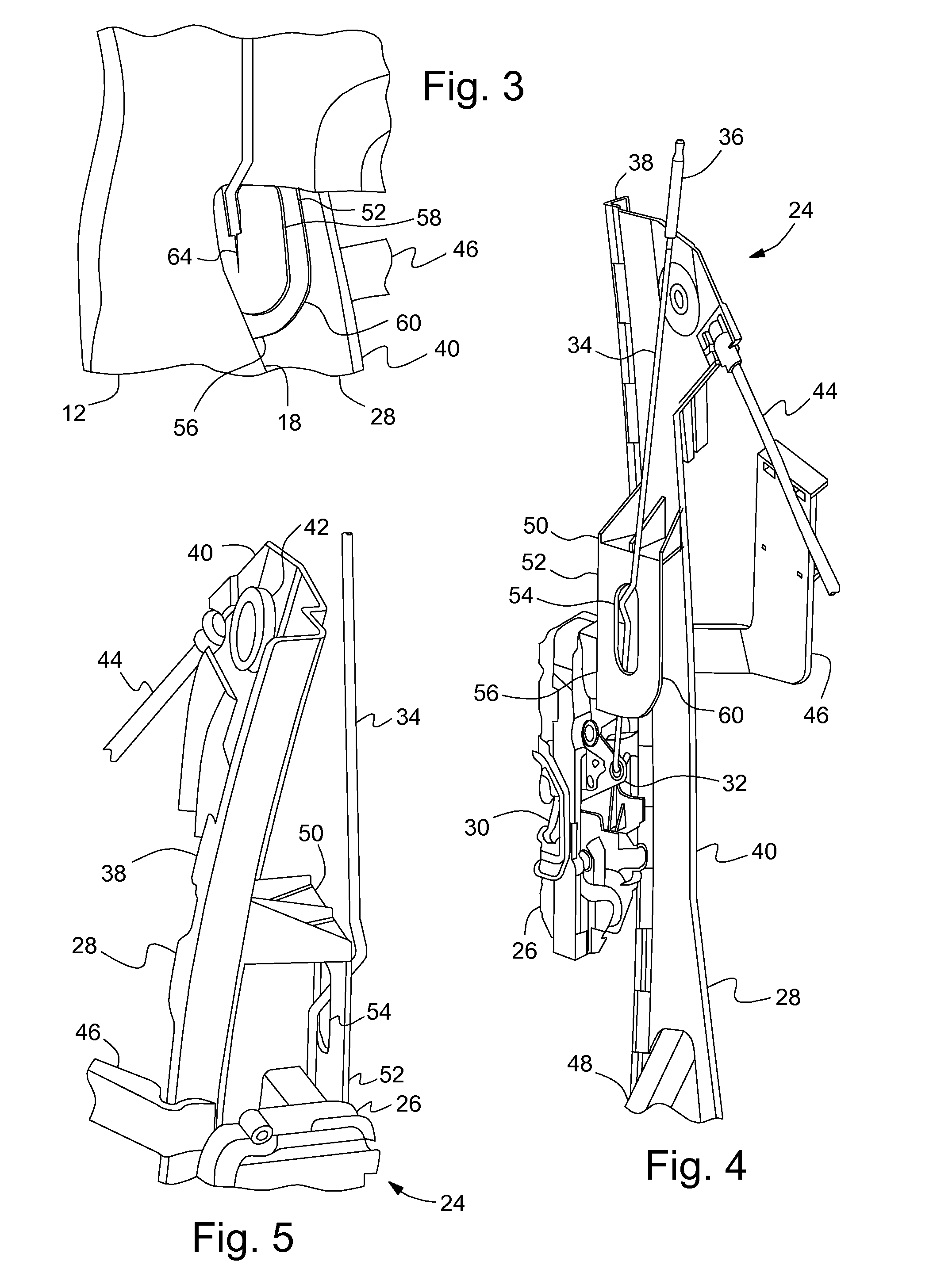 Rod pass through for vehicle door