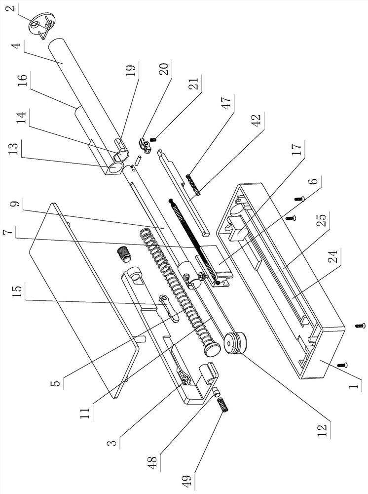 Pressing rebounding device convenient to debuckle