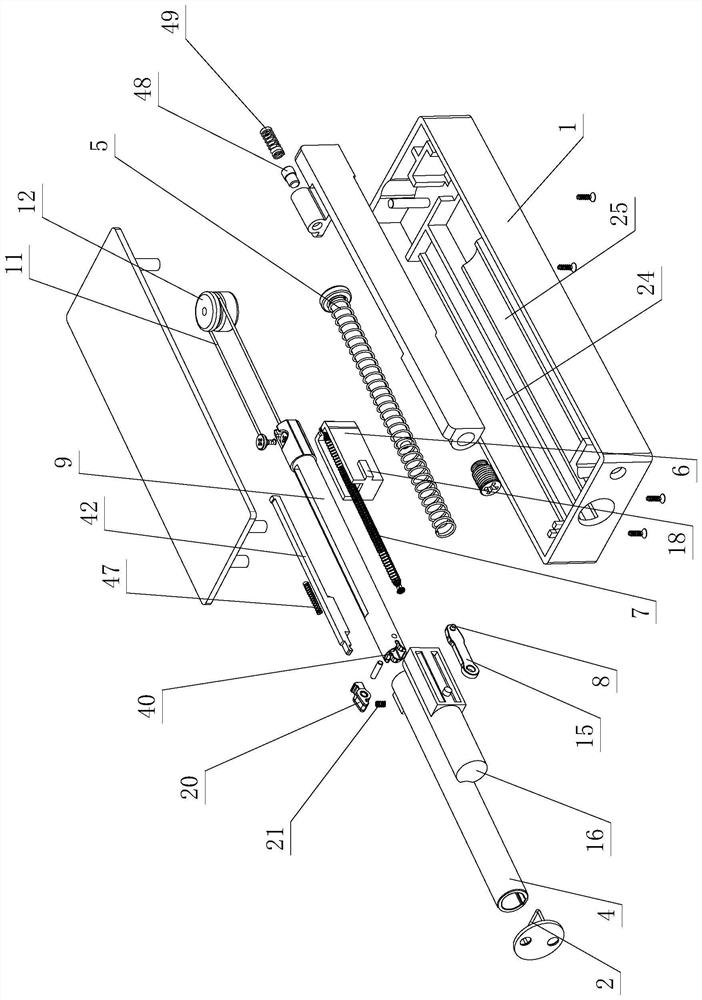 Pressing rebounding device convenient to debuckle