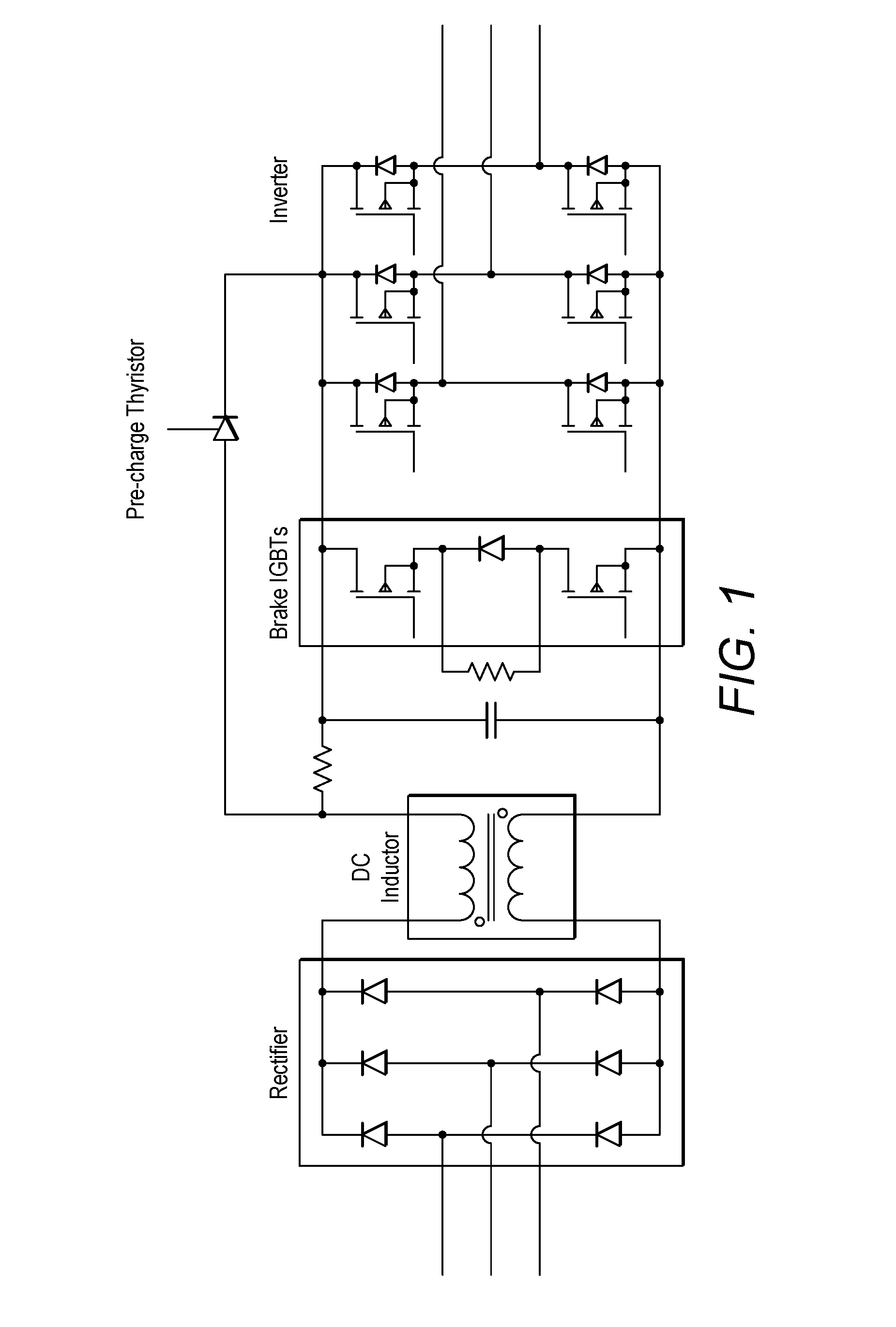 Inrush limiter for motor drive ac/ac power converters