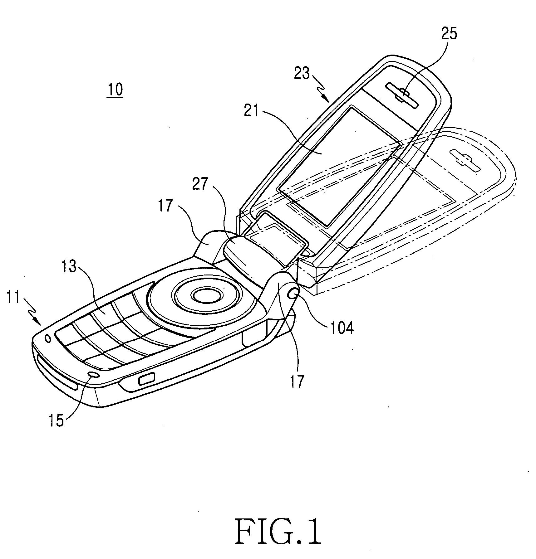 Hinge device for mobile terminal