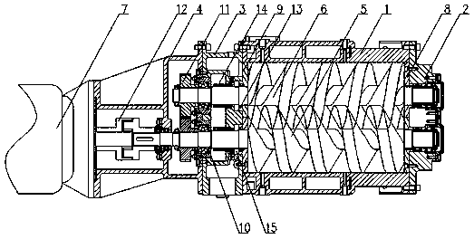 Screw vacuum pump with built-in nitrogen seal at exhaust side